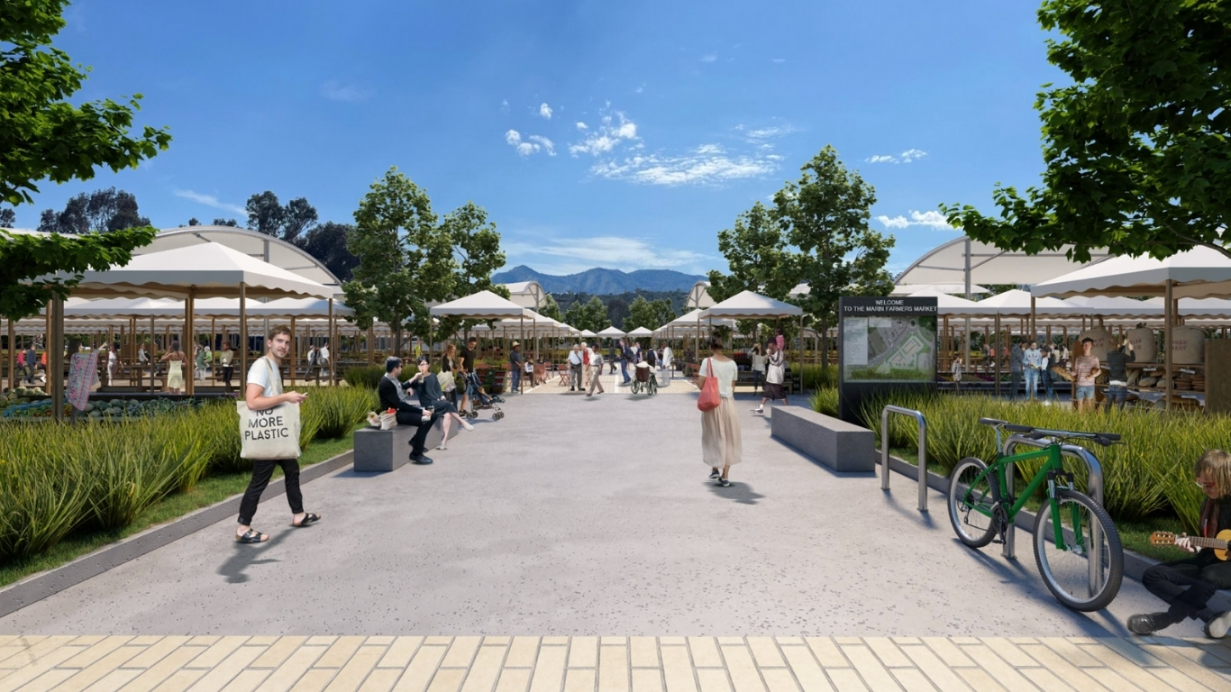 Farmers Market with Mt. Tam